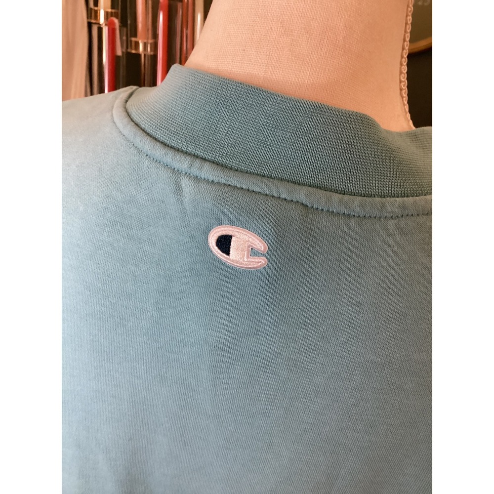 Champion V-Neck Sweatshirt Women Small Mint Green Excellent Oversized Pullover - Picture 4 of 6